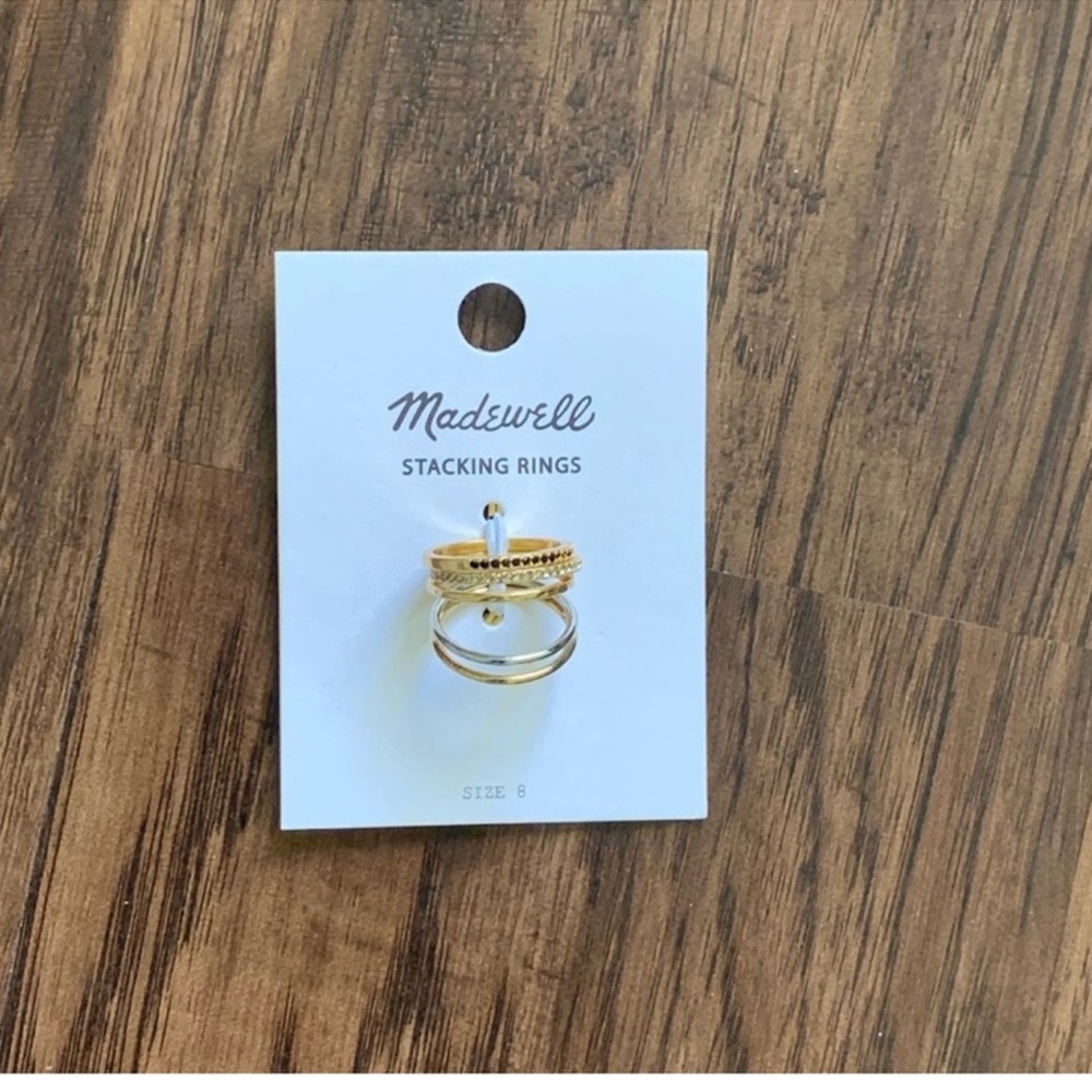 Madewell filament stacking ring set size 8